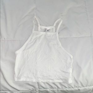 H&M White Halter Crop Top
